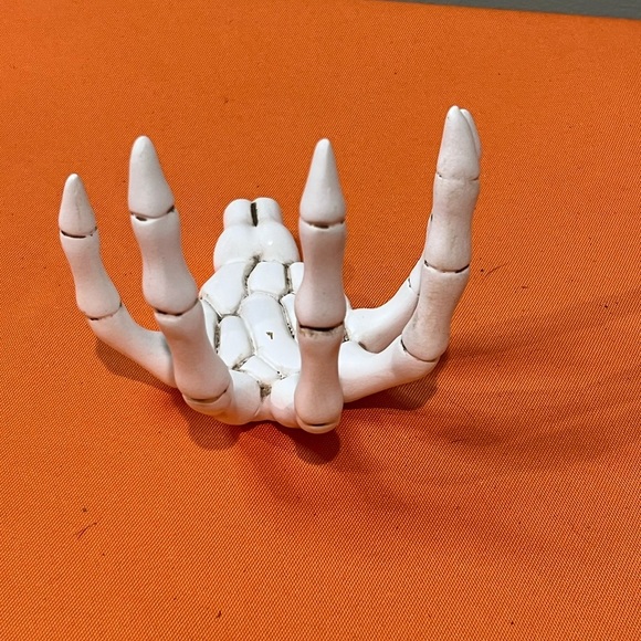 Green Candle in Skeleton Hand Holder - Picture 6 of 13